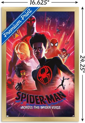 Miniatura 3 de Trends International Marvel Spider-Man: Across The Spider-Verse - Póster estático de pared de una hoja, 14.72 x 22.37 pulgadas, versión enmarcada