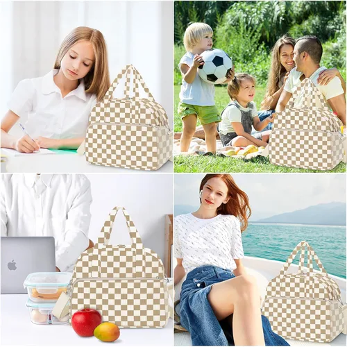 Miniatura 7 de Coobiiya Lonchera térmica de 12 litros para mujeres y hombres, lonchera de pana reutilizable, lonchera de gran capacidad con forro resistente a fugas
