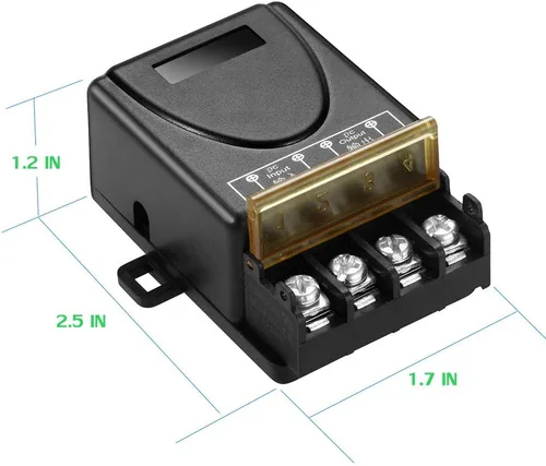 Miniatura 6 de Interruptor de control remoto de 12 V CC, interruptor de relé remoto inalámbrico de bajo voltaje 12V/24V/10A/20A/30A con alcance largo de 984 pies