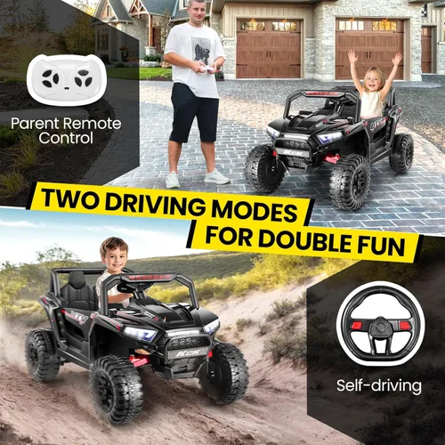 Miniatura 4 de Hikole Juguetes de paseo de 24 voltios para niños grandes de 2 plazas, 4WD UTV para niños, autos para niños y niñas con control remoto para padres