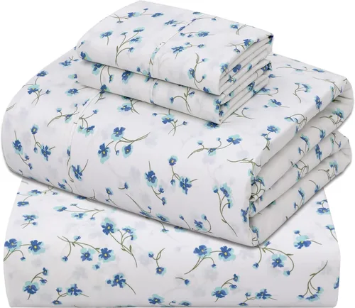 Miniatura 8 de ZOYER Sábanas de percal 100 % algodón tamaño King, refrescantes y transpirables para personas que duermen con calor, ropa de cama crujiente