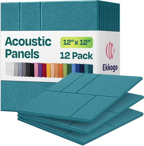Miniatura 56 de Paneles insonorizantes de alta densidad para pared, forma hexagonal, paquete de 12 unidades de 14" x 12.1" x 0.4", color azul mezclilla Azul denim