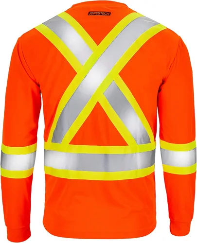 JORESTECH Camiseta de seguridad de manga larga de alta visibilidad con espalda en X reflectante, cumple con ANSI y CSA (S-TS-15)