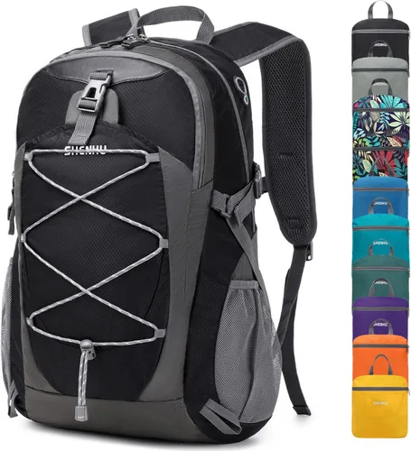 Mochila de senderismo impermeable de 40 L, mochila deportiva al aire libre, mochila de campamento para hombres y mujeres A9-negro