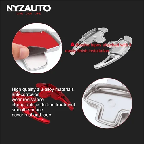 Miniatura 6 de NYZAUTO Extensión de Paletas de Cambio del Volante de Aleación de Aluminio Compatible con Mercedes Benz A B C CLA CLS E G GL GLA GLC GLE GLS Metris