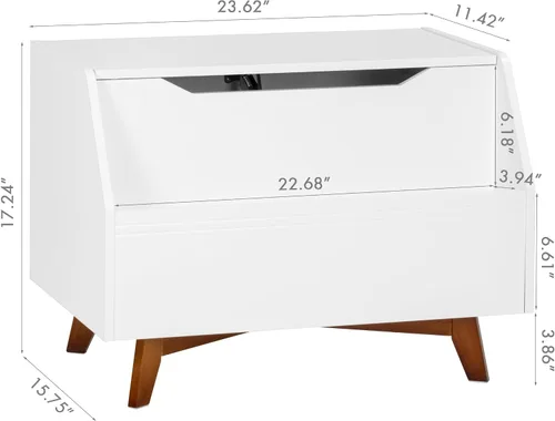 Miniatura 7 de UTEX Caja de juguetes para niños, baúl de juguetes de madera, banco organizador de almacenamiento para niños con área de almacenamiento frontal