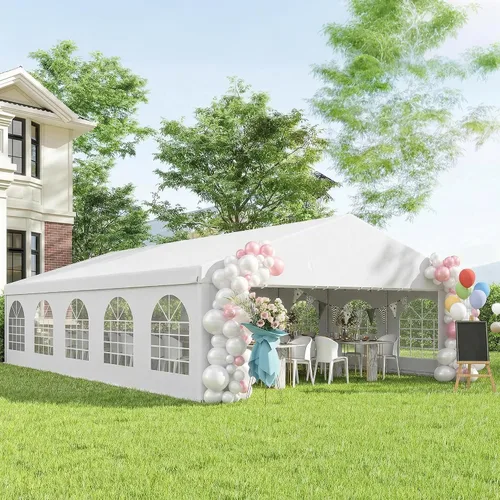 Miniatura 12 de Outsunny Tienda de campaña resistente de 23 x 39 pies para fiestas, carpa para exteriores, carpa de boda, refugio para eventos, cochera, barbacoa