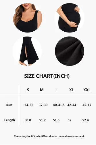 Miniatura 5 de Smallshow Vestido de maternidad largo dividido para mujer, ropa de embarazo fruncida