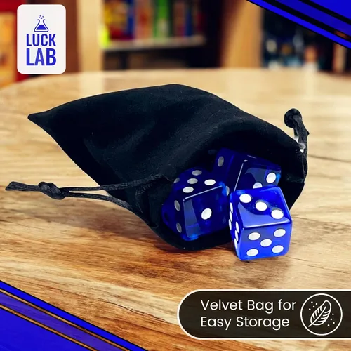Miniatura 6 de Luck Lab Paquete de 10 dados de 19 mm - Dados D6 acrílicos y translúcidos, cuadrados con bordes redondeados para casino, craps, juegos de mesa RPG