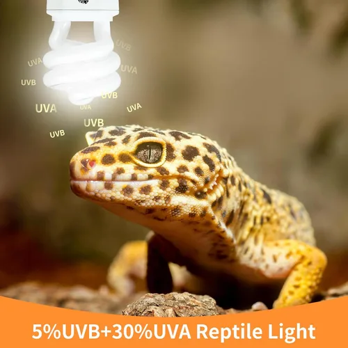 Miniatura 3 de Luz de reptil UVA UVB de 23 W 10.0, terrario del desierto, lámpara fluorescente compacta, bombilla de reptil UVB para dragón barbudo, lagarto