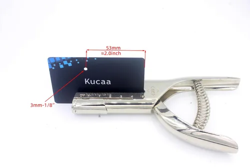 Miniatura 3 de Perforadora de mano de un solo agujero de mano de 2 pulgadas de alcance de 1/8 de pulgada y 0.118 in de profundidad, resistente para tarjetas