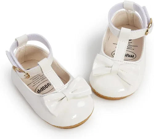 SOFMUO Mary Jane - Zapatos planos con lazo, zapatos de ballet para niñas pequeñas, primeros caminantes, para boda, Navidad, zapatos de vestir