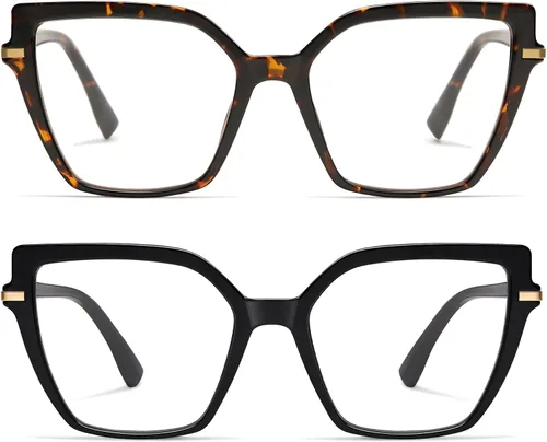 Miniatura 7 de AMOMOMA Gafas de Lectura Cuadradas con Bloqueo de Luz Azul para Mujeres, Lectores de Primavera con Bisagra AM6082 C1.crystal +C2.green Grading Marrón