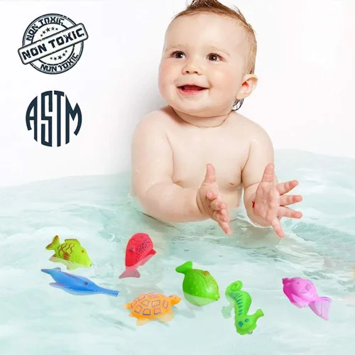 Miniatura 6 de AUUGUU Juego de juguetes magnéticos de pesca para piscina, mesa de agua, bañera de juguete – caña de poste flotante, regalos de fiesta de cumpleaños
