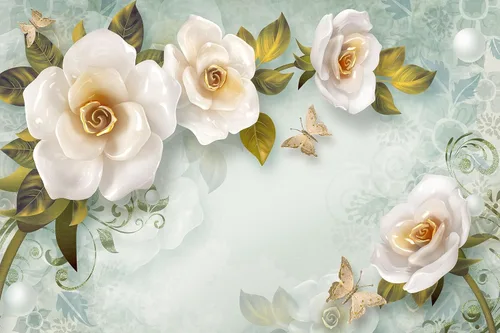 Miniatura 2 de Papel pintado floral moderno, simple y elegante, murales de pared de estilo chino, decoración de fondo de pared grande (no autoadhesivo)