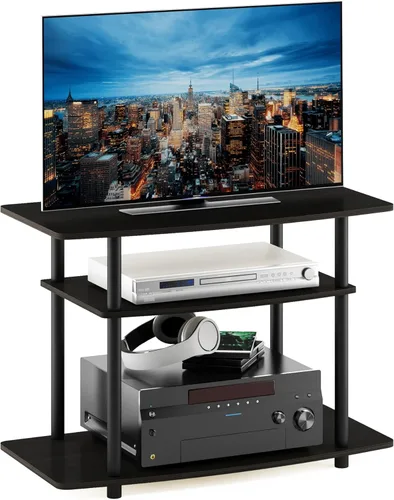 Miniatura 19 de Furinno Frans Turn-N-Tube - Soporte para televisor de 4 niveles, para televisores de hasta 43 pulgadas, color roble blanco