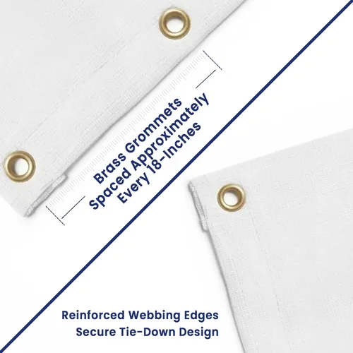 Miniatura 6 de Tarps Now - Lona de malla blanca resistente de 8 x 10 pies con ojales de latón, resistente a los rayos UV, color blanco reflectante 75%, sombra