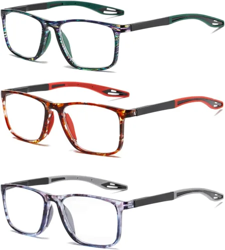 Miniatura 12 de Hubeye TR90 Gafas de lectura deportivas para hombres y mujeres, ultraligeras, flexibles, anti-luz azul (+1.25)
