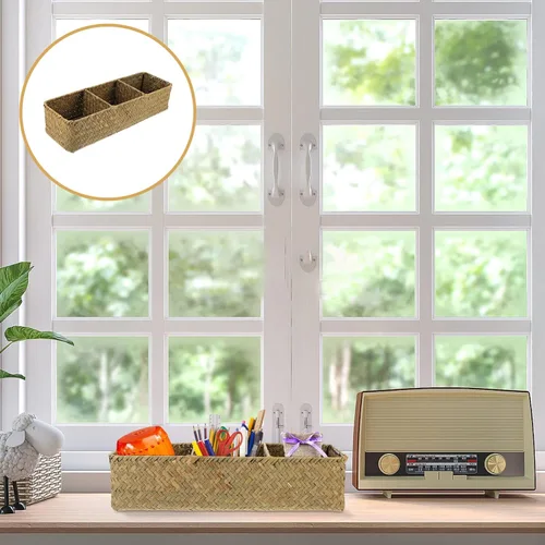 Miniatura 7 de FOMIYES Caja de almacenamiento tejida de 3 piezas, organizador tejido para el hogar, organizador de artículos diversos para el hogar, organizador