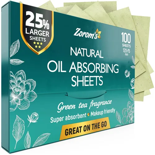 Miniatura 12 de Hojas de secado de aceite natural para cara con carbón de bambú, 25% más grandes, 1 unidad/100 hojas absorbentes de aceite aptas para maquillaje