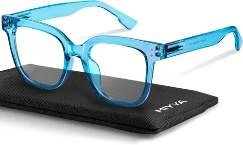 Miniatura 10 de miyya Gafas de luz azul para mujeres y hombres – Monturas gruesas de gran tamaño bloqueador de luz UV y azul, accesorios elegantes para gafas
