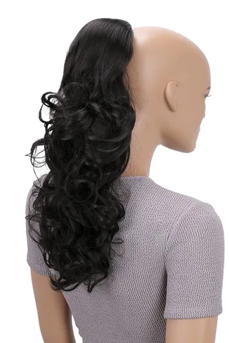 Miniatura 8 de CAISHA Extensiones de cola de caballo de 18 pulgadas, mezcla de marrón claro ondulado voluminoso PH27 mezcla marrón claro #6T27 PH27