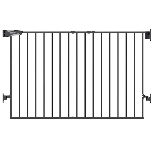 Miniatura 11 de Babelio Puerta de bebé para escaleras, cocina y puertas, sin barra inferior, operación con una sola mano, cierre automático, montaje de hardware