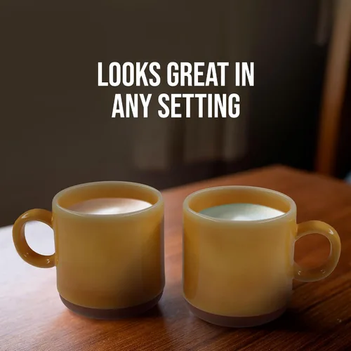 Miniatura 7 de American Atelier Juego de 2 tazas de cerámica, tazas de 4 pulgadas para té, café con leche, chocolate caliente, barra de desayuno, tazas de cocina