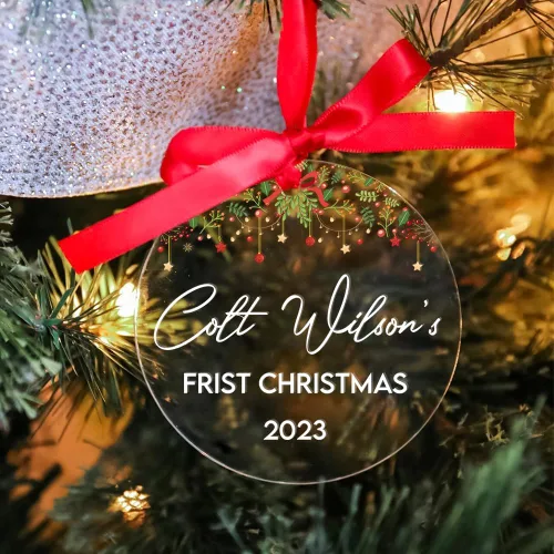 Miniatura 4 de Adorno de Navidad para el primer bebé, adornos personalizados para la primera Navidad del bebé 2023, adornos de bebé, decoraciones de recuerdo