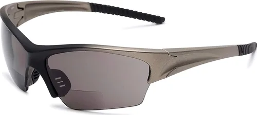 Miniatura 9 de The Benton - Lentes de sol bifocales de lectura, unisex, deportivos y envolventes alrededor de medio marco, para hombres y mujeres + 1.50 negro