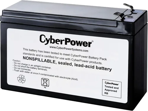 CyberPower RB1280A - Cartucho de batería de repuesto para UPS, sin mantenimiento, instalable por el usuario, 12V/9Ah