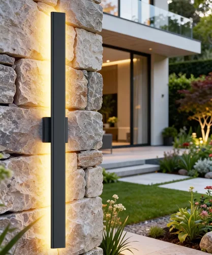 Miniatura 15 de Aipsun Aplique de pared negro para exteriores, 3000 K, 4000 K, 6000 K, 23.6 pulgadas, luz exterior moderna de 23.6 pulgadas, 1 paquete, luz de pared