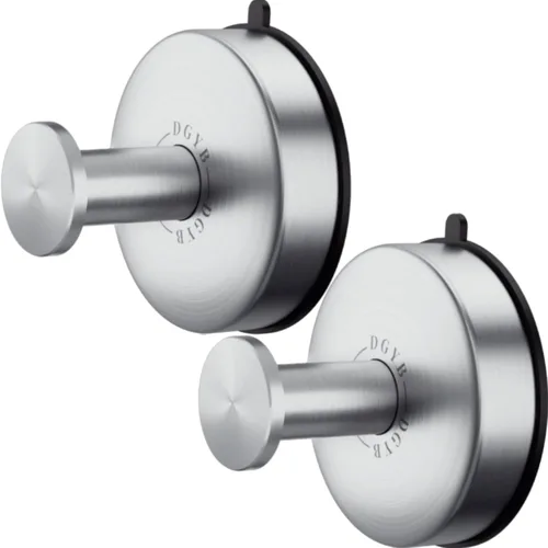 Miniatura 7 de DGYB Ganchos de ventosa para ducha, juego de 4 ganchos extraíbles de acero inoxidable para toallas de baño, ventana de vidrio, puerta, pared y Juego