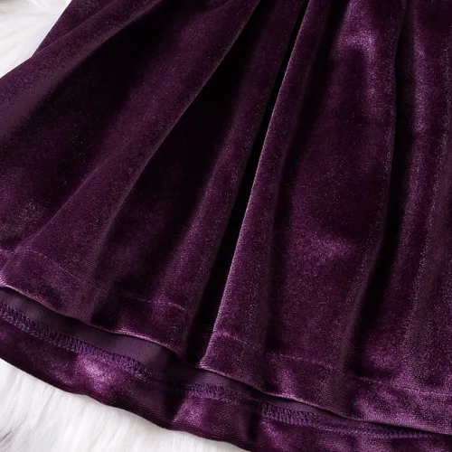 Miniatura 6 de IDOPIP Vestido de tutú de terciopelo para niñas pequeñas de manga larga de princesa Navidad cumpleaños boda para otoño invierno