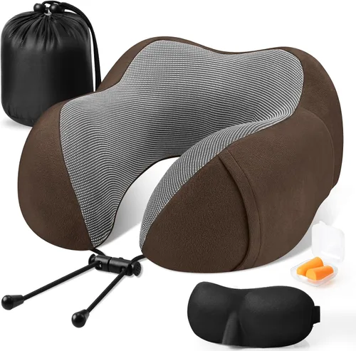 Miniatura 16 de CloudBliss Almohada de viaje de espuma viscoelástica de alta calidad, almohada cervical cómoda y de apoyo, almohadas cervicales para viajar