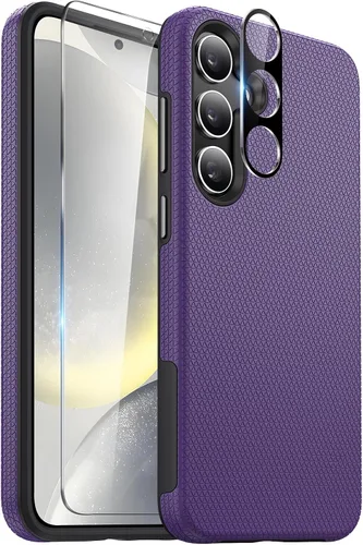 Miniatura 11 de Diaclara Funda diseñada para Samsung Galaxy S24 de 6.2 pulgadas, protector de pantalla de vidrio templado + protector de cámara a prueba de golpes