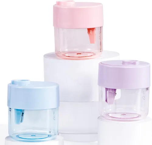 Miniatura 9 de Golcellia 4 sacapuntas pequeños manuales para niños, coloreados, sacapuntas de mano, aula