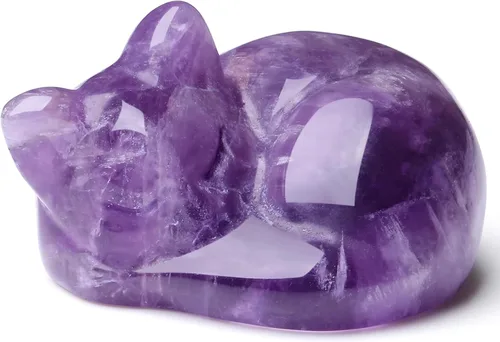 Miniatura 19 de QINJIEJIE Gato de Cristal de Obsidiana Negra de 2 Pulgadas, Piedras Preciosas de Gato Negro, Decoraciones de Estatua de Piedra Curativa, Lindas