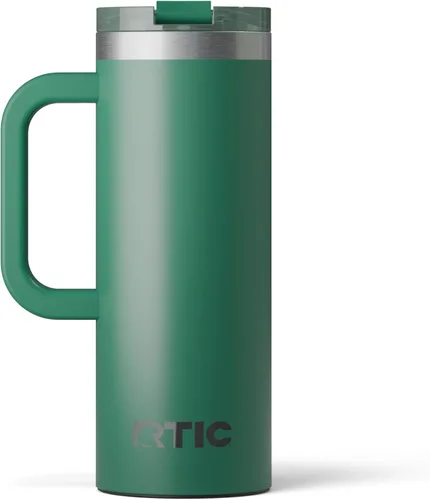 Miniatura 19 de RTIC - Taza de viaje para viajes de 16oz con tapa y asa, forrada en cerámica, aislada, de acero inoxidable, metálica, de doble pared con aislamiento