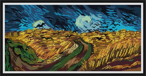Miniatura 13 de YEESAM ART Van Gogh - Kits de punto de cruz para adultos, principiantes, cafetería, 11 unidades, estampado de bricolaje, kit de iniciación