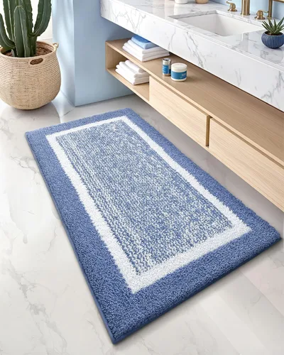 Miniatura 22 de Color&Geometry - Tapete, alfombra para baño Gris Blanco