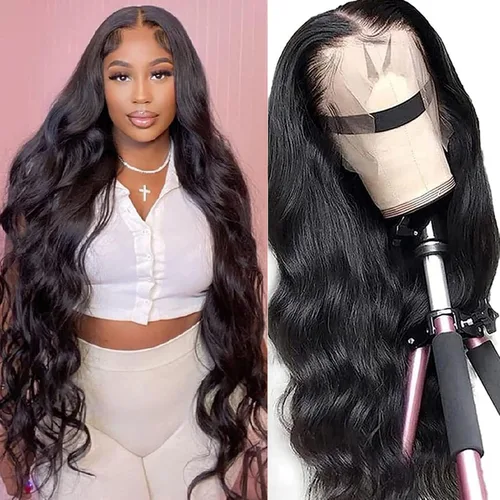 Miniatura 11 de Pelucas de cabello humano ondulado profundo con encaje frontal, densidad del 200%, 13x4 HD transparente, encaje frontal completo, pelucas de cabello