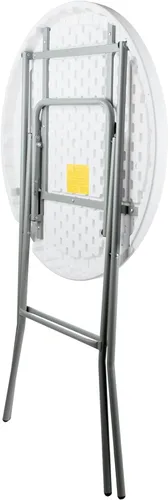 Miniatura 5 de PRO&Family Mesa portátil plegable plástica redonda de 32 pulgadas, blanca, altura superior de la barra de la tabla para los acontecimientos