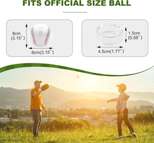 Miniatura 2 de Estuche de exhibición de béisbol – 10 piezas de acrílico transparente, caja de almacenamiento de recuerdos de autógrafo, soporte pequeño para pelota
