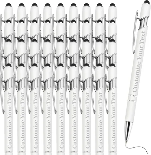Miniatura 38 de Hasta 500 bolígrafos personalizados a granel con lápiz capacitivo, grabado, juego de bolígrafos con tu nombre, texto para mujeres de negocios