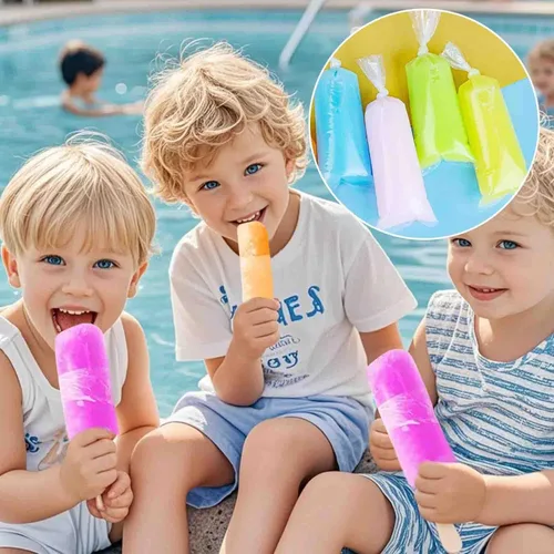 Miniatura 5 de 250 moldes desechables para paletas de hielo, bolsas de plástico con embudo de silicona para yogur y dulces caseros (2 x 12 pulgadas)