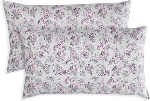 Miniatura 6 de Elegant Comfort Juego de 2 fundas de almohada estampadas con patrón de microfibra de calidad egipcia de 1500 hilos, diseño clásico, tejido suave