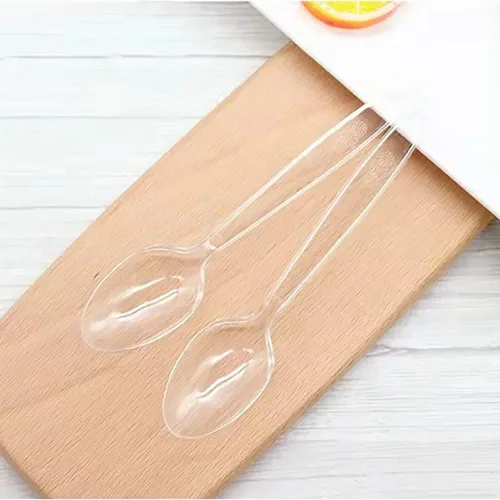 Miniatura 6 de MOACOCK 100 cubiertos de plástico pesados, tenedores de plástico pesados, cucharas, utensilios desechables, juego de cubiertos para suministros