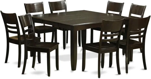 Miniatura 10 de East West Furniture PFLY5-CAP-LC - Juego de mesa de comedor de 5 piezas, incluye una mesa de cocina cuadrada con hojas de mariposa y 4 sillas