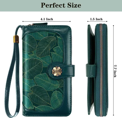 Miniatura 4 de Coco Rossi Billeteras para mujer con múltiples tarjetero, cartera de embrague, tarjetero, organizador de tarjetas para mujer con correa